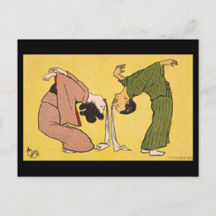Postcard - Japanese ukiyo-e ribbon limbo???