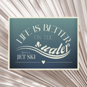 Postcard jet ski skiing on the water