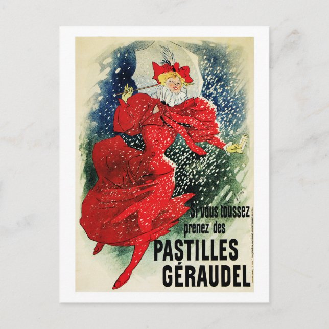 Postcard:  Jules Chéret. - Pastilles Geraudel Postcard (Front)