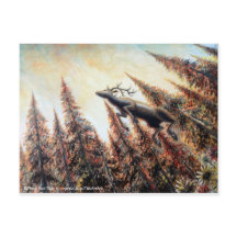 Postcard- Leaping Deer