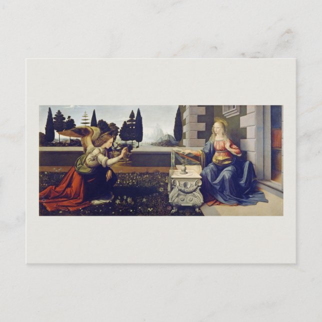 POSTCARD : LEONARDO DA VINCI :THE ANNUNCIATION (Front)
