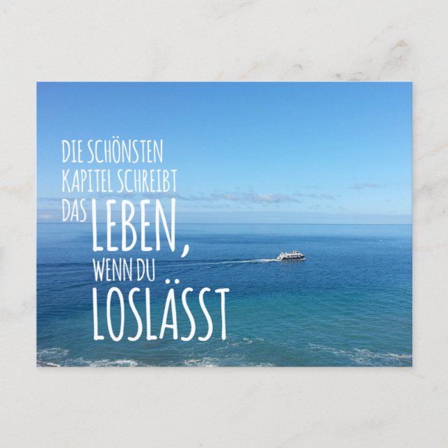 Postcard 'Letting Go' with a view of the wide ocea (Front)