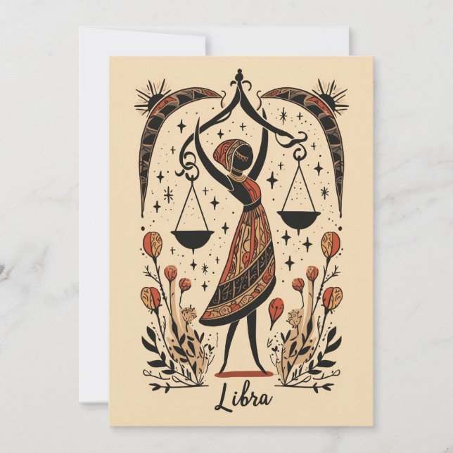 Postcard - Libra Celestial Zodiac Art  (Front)