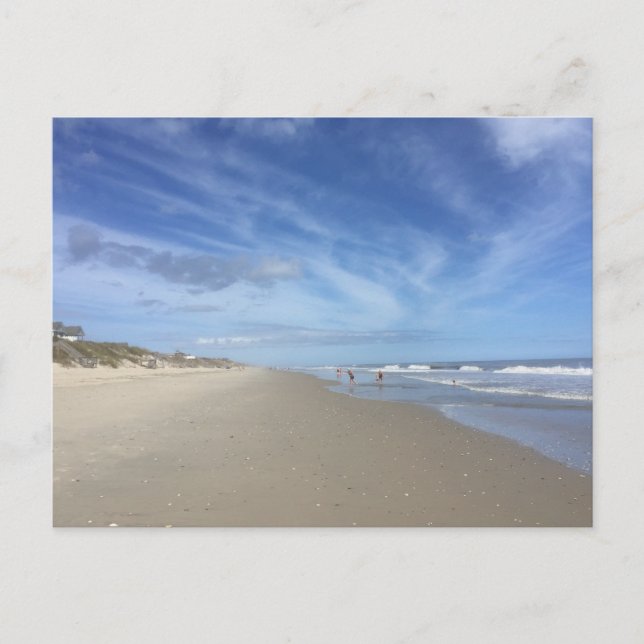POSTCARD Low Tide Beach Scene With Blue Clouds (Front)