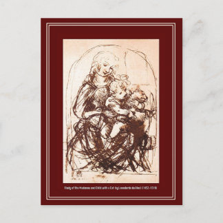 Postcard: Madonna & Christ Child holding a Cat Postcard