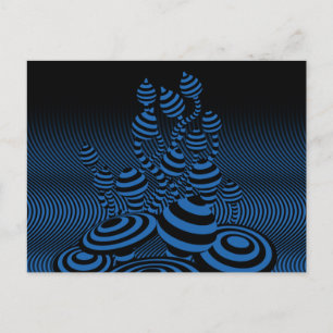 Postcard Magic Mushrooms optical geometric design.
