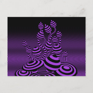 Postcard Magic Mushrooms optical geometric design.