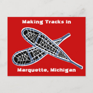 Postcard ~ Making Tracks Snowshoes Snowshoeing