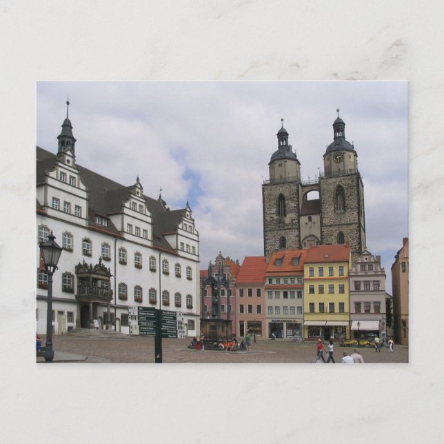 Postcard Marketplace in Wittenberg, Germany (Front)