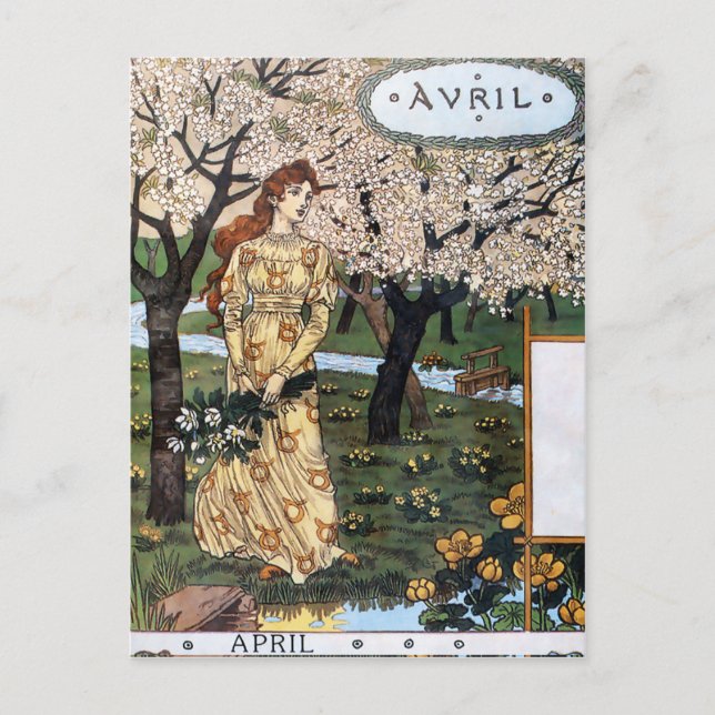 Postcard: Month of Aril - Avril Postcard (Front)
