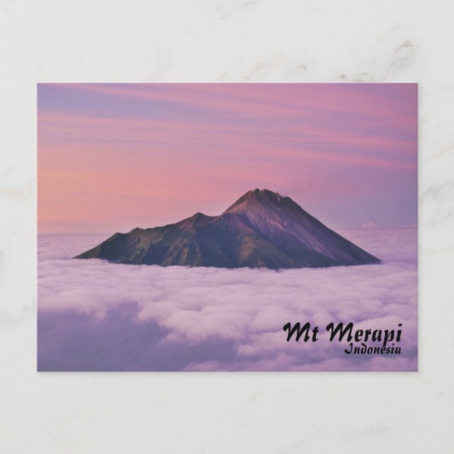 Postcard Mount Merapi Indonesia (Front)