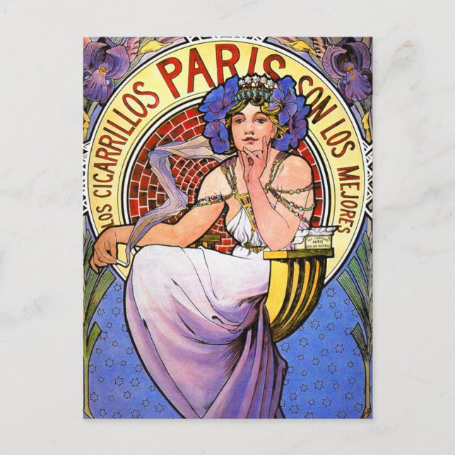 Postcard:  Mucha Illustration Postcard (Front)