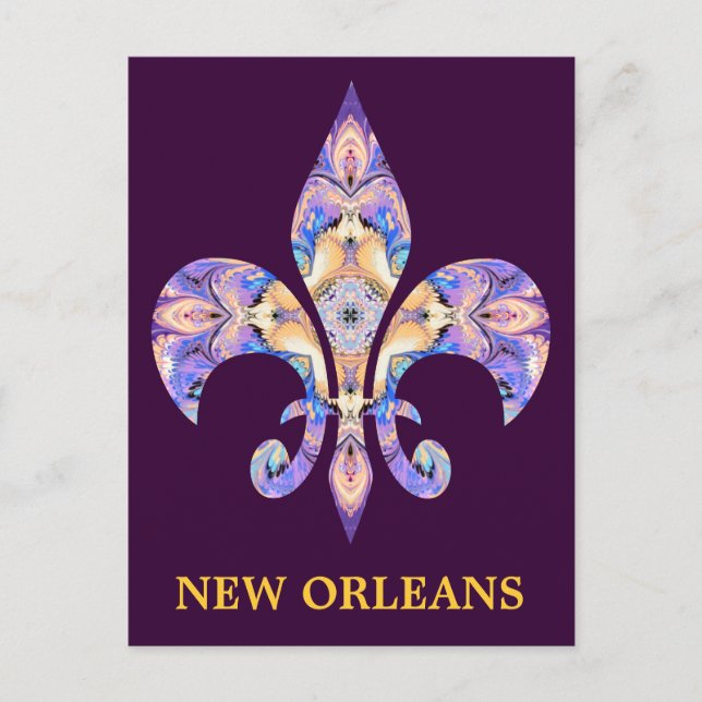 Postcard New Orleans Fleur-de-lis (Front)