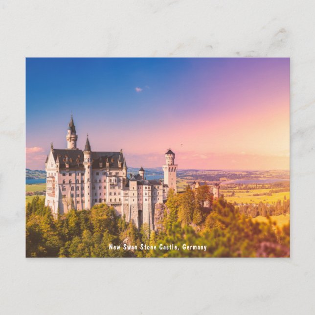 Postcard New Swan Stone Castle, Germany 德國•新天鵝堡 (Front)