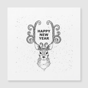 Postcard New Year Deer Christmas Holiday