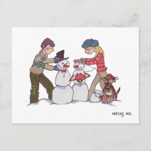 POSTCARD Newlyweds "Merry Me"