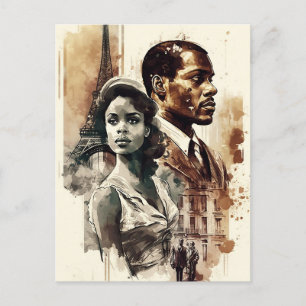 Postcard of 1950s African American couple