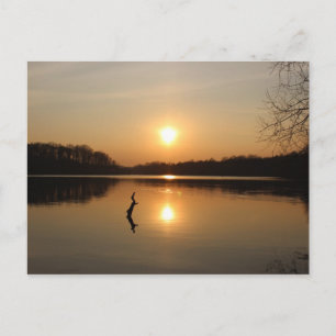 Postcard of a beautiful lakeside sunset