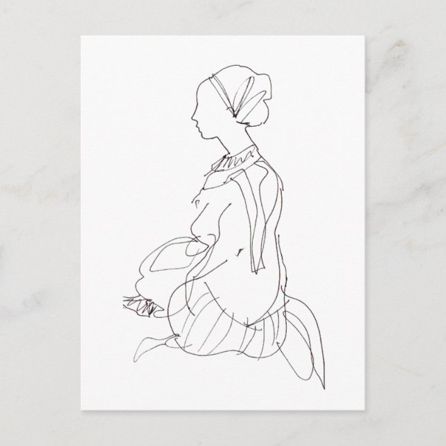 postcard of a seated woman (Front)