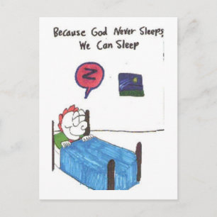 Postcard of animated funny church signs