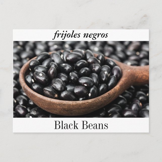 Postcard of Black Beans, or "Frijoles Negros." (Front)