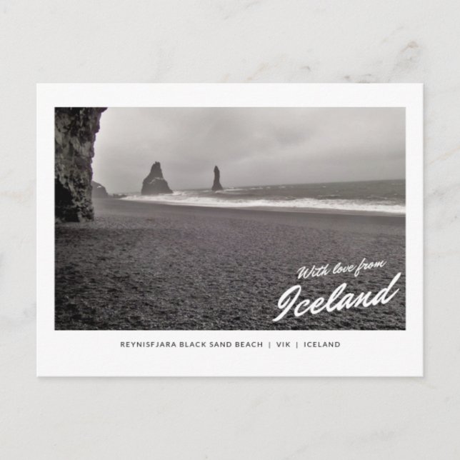 Postcard of Reynisfjara black sand beach, Iceland (Front)