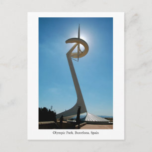 Postcard, Olympic Park, Barcelona, Spain, Tower Postcard