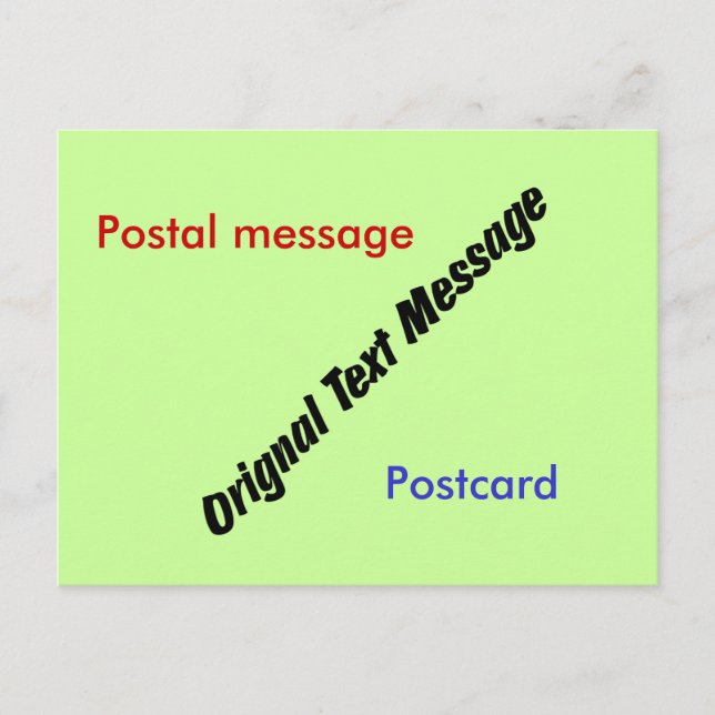 Postcard - Original Text Message (Front)