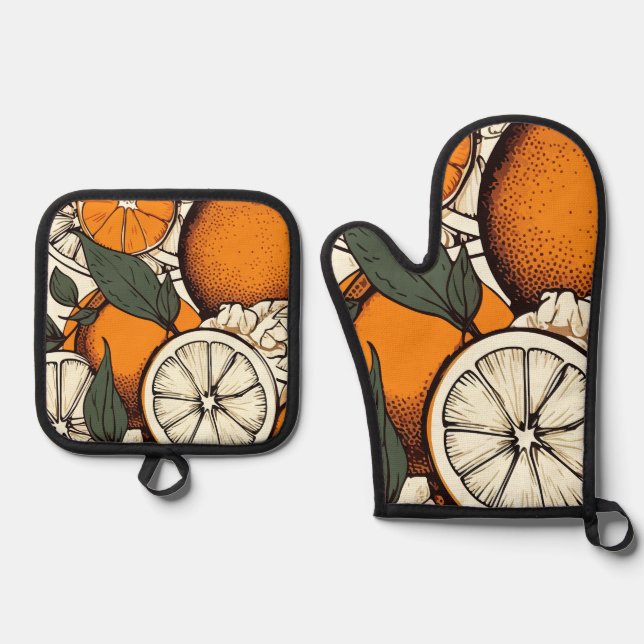 Postcard Oven Mitt & Pot Holder Set (Front)