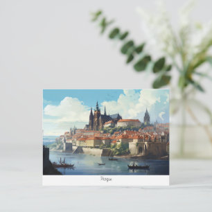 Postcard painted Czech Republic