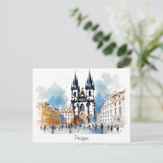 Postcard painted Prague (Standing Front)
