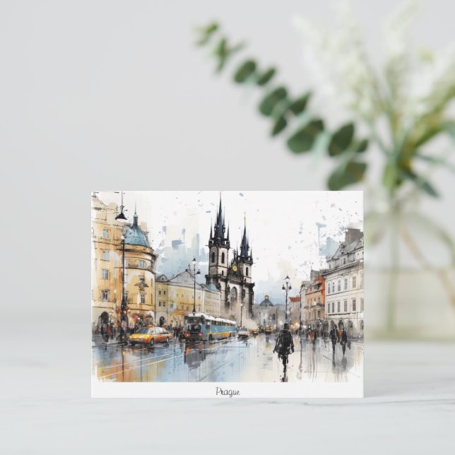 Postcard painted Prague (Standing Front)