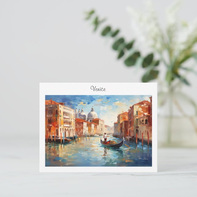 Postcard painted Venice, Italy (Standing Front)
