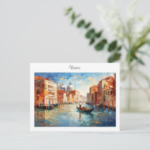 Postcard painted Venice, Italy