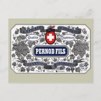 Postcard Pernod Fils label