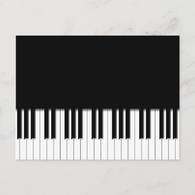 Postcard - Piano Keyboard black white (Front)