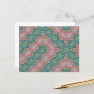 Postcard Pink Green Design Abstract