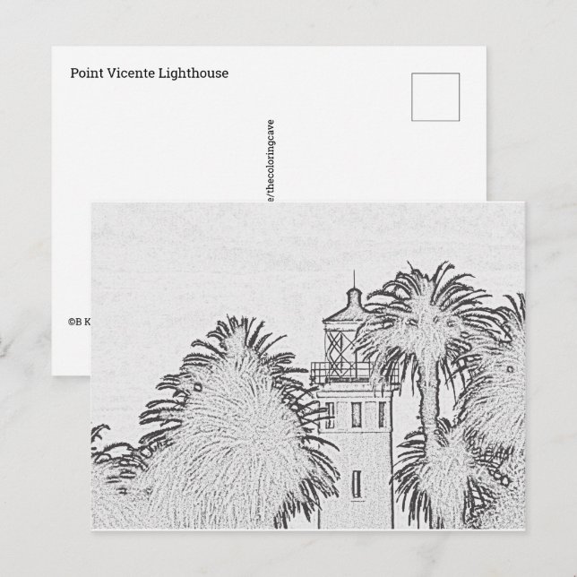 Postcard - Point Vicente Lighthouse to Colour (Front/Back)