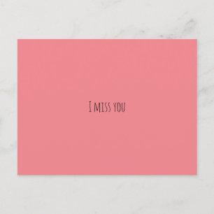Postcard Postcard i miss you pink, simple