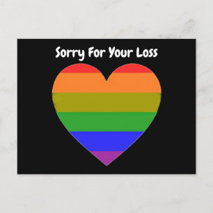 Postcard Rainbow Heartr Sorry For Your Loss