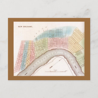 Postcard Rep Antique New Orleans Louisiana map