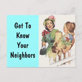 Postcard  Retro Neighbourhood Social Block Party P