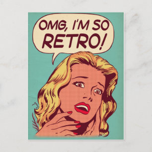 postcard, retro,women postcard