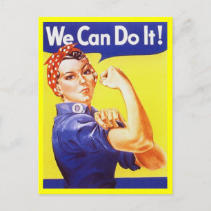 Postcard Rosie the Riveter Patriotic WWII War time