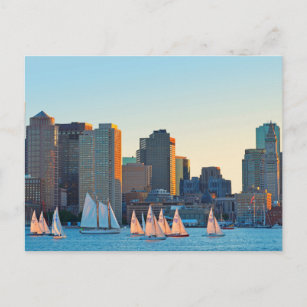 Postcard- Sailboats in Piers Point Park in Boston Postcard