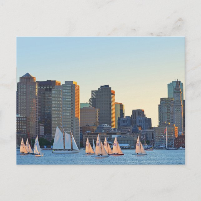 Postcard- Sailboats in Piers Point Park in Boston Postcard (Front)