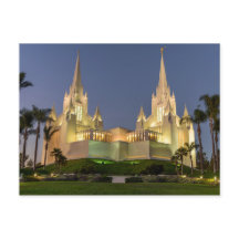 Postcard: San Diego LDS Temple Evening image