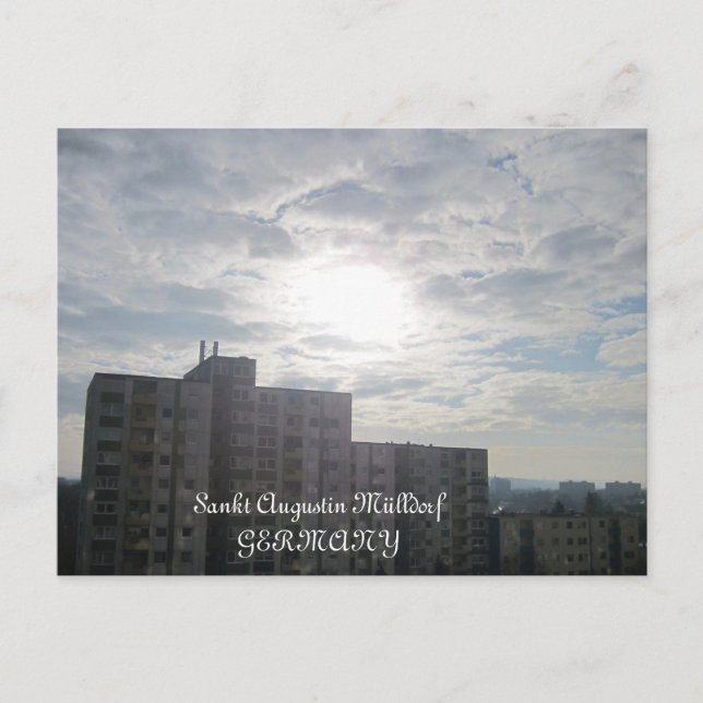 Postcard "Sankt Augustin Mülldorf" light on sky (Front)