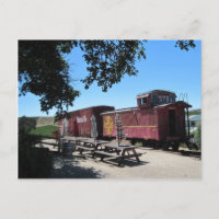 Postcard: Santa Fe Train Cars at Pomar Junction