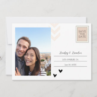 Postcard Save The Date Invite - Minimalist Cute 